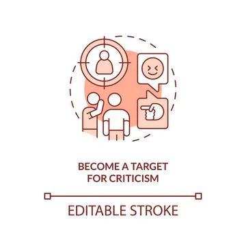 Become target for criticism red concept icon Ilustração Stock