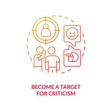Become target for criticism red gradient concept icon Ilustração Stock