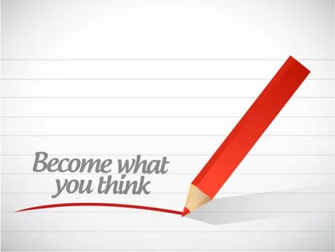Become what you think message illustration Stock Illustration