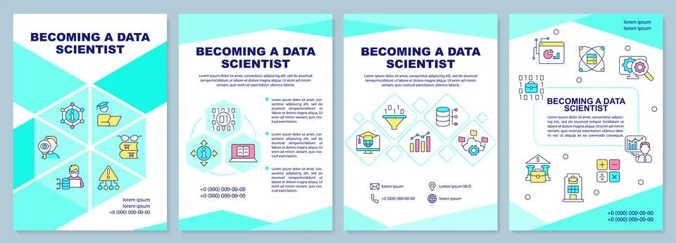 Becoming data scientist brochure template Ilustración de archivo