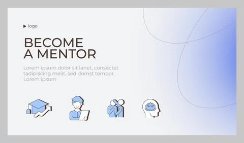 Becoming a mentor presentation slide template Stock Illustration
