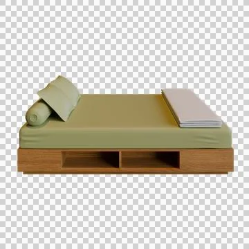 Bed 3D Illustration Illustrazione stock