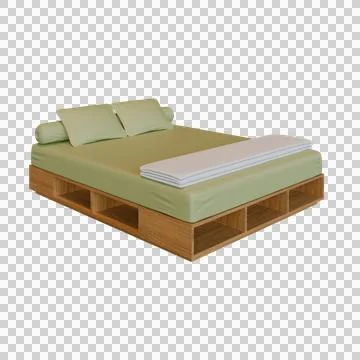 Bed 3D Illustration Illustrazione stock