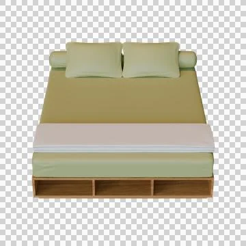 Bed 3D Illustration Stock Illustration