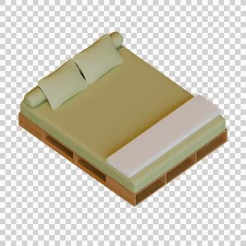 Bed 3D Illustration Stock Illustration