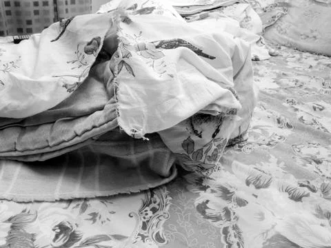 Bed after sleepless night Fotos Stock