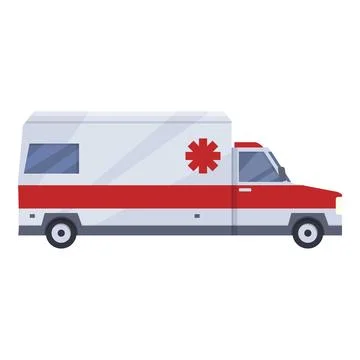 Bed ambulance icon cartoon vector. Emergency vehicle Stock Illustration