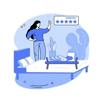 Bed and breakfast abstract concept vector illustration. Stock Illustration