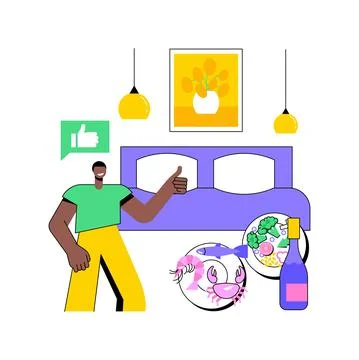 Bed and breakfast abstract concept vector illustration. Stock Illustration