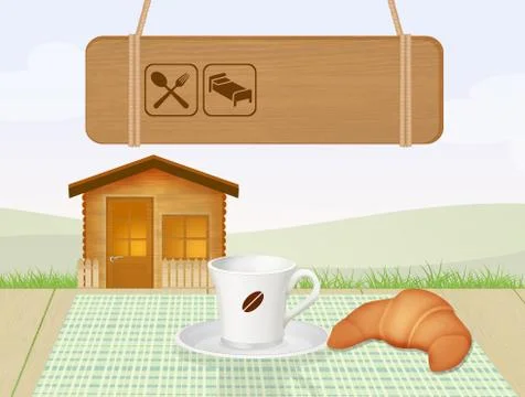 Bed and breakfast Illustrazione stock