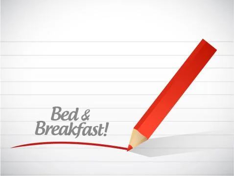 Bed and breakfast message illustration design Stock Illustration