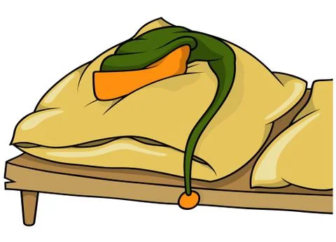 Bed and Cap Stock Illustration
