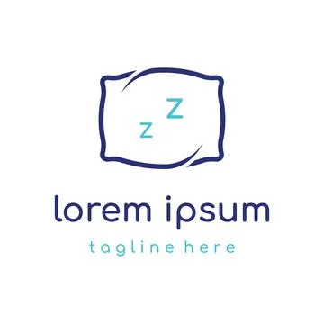 Bed and sleep logo template creative design, with pillow,zzz, clock, moon a.. Ilustração Stock