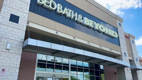 Bed, Bath &amp; Beyond goes out of business and files for bankruptcy protection Stock Footage 239462907