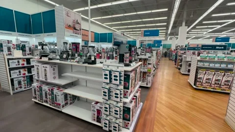 Bed Bath &amp; Beyond - Interior - Empty shelves Stock Footage 232554214