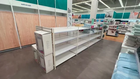Bed Bath &amp; Beyond - Interior  - Empty Shelves - Store Closing Stock Footage 234070547