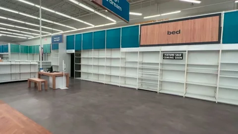 Bed Bath &amp; Beyond - Interior  - Empty Shelves - Store Closing Stock Footage 234070552