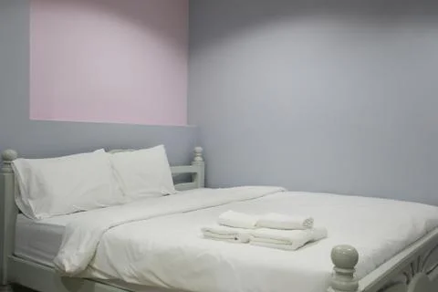 Bed in the bedroom. Foto stock