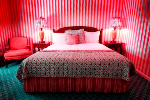 Bed in Bedroom Stock Photos