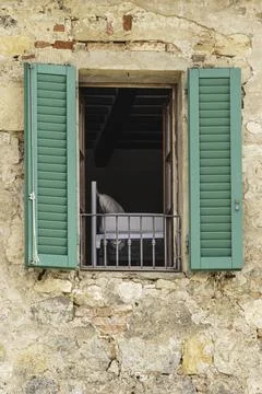 The Bed Behind The Window Foto stock