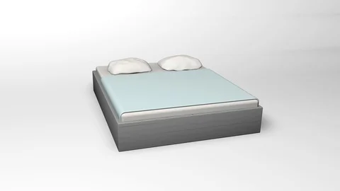 Bed with blanket and pillows Stock-Footage 105078646