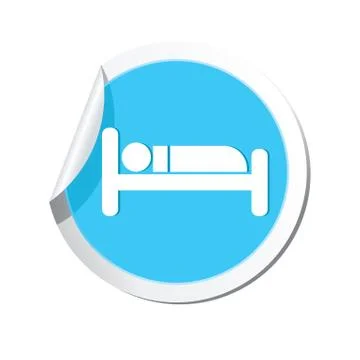 Bed BLUE LABEL Stock Illustration