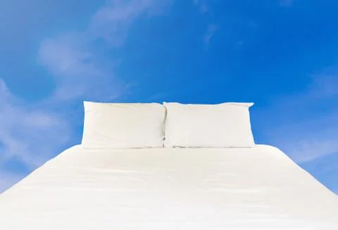 Bed on Blue Sky Stock Photos