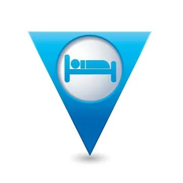 Bed BLUE triangular map pointer 스톡 일러스트