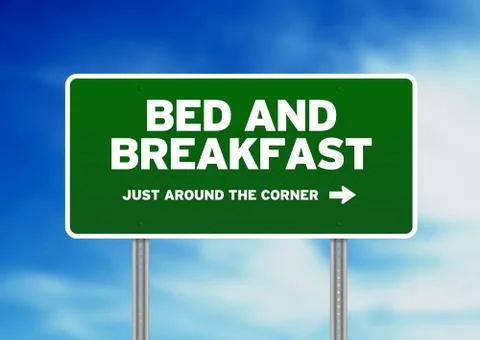 Bed &amp; breakfast road sign Stock Illustration