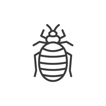 Bed bug, icon in line design. Bed, bug, pest, insect, infestation, bite Stock Illustration