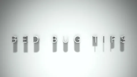 Bed bug tips 3D title animation white text on a white background Stock Footage 299380201