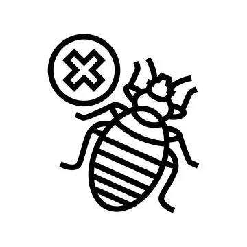 Bed bug treatment line icon vector illustration Stock Illustration
