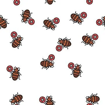 Bed bug treatment vector seamless pattern Stock Illustration