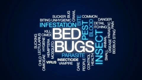 Bed bugs animated word cloud, text design animation. 스톡 동영상 80226851