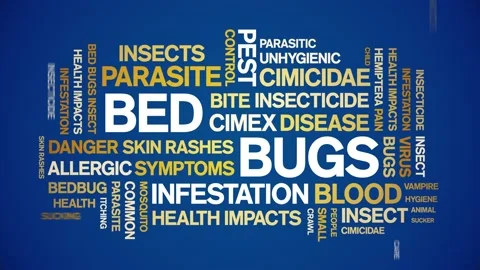 Bed Bugs animated word cloud,design animation kinetic typography seamless loop. 스톡 동영상 155584569