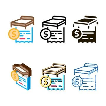 Bed buying diversity icon vector outline 스톡 일러스트