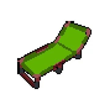 Bed camping cot pixel art vector illustration イラスト素材