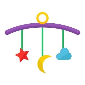 Bed carousel flat clipart vector illustration Illustrazione stock