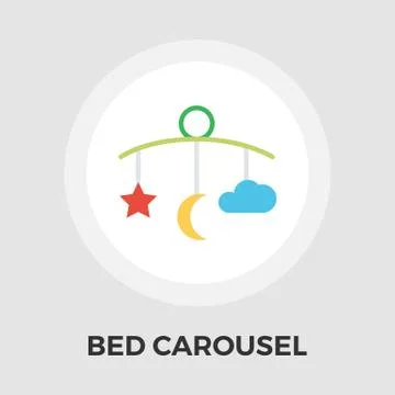 Bed carousel flat icon Stock Illustration