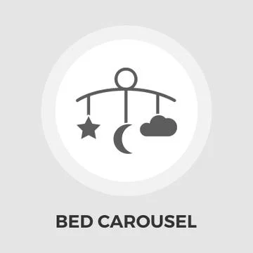 Bed carousel flat icon Illustrazione stock