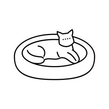 Bed cat breeding line icon vector illustration Stock Illustration
