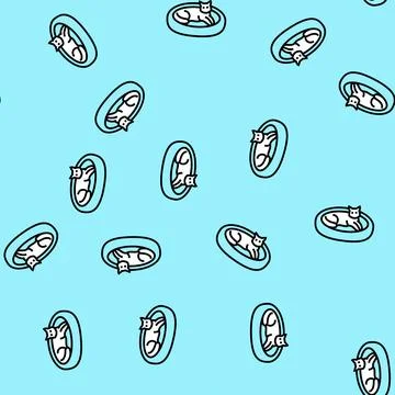 Bed cat breeding vector seamless pattern Illustrazione stock