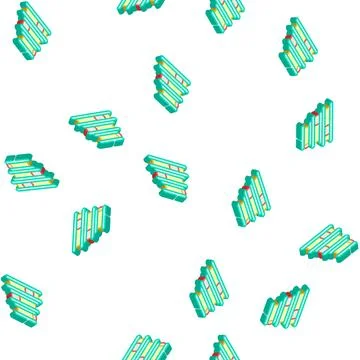 Bed for cat isometric icon seamless pattern Stock Illustration