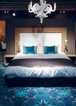 Bed in classic style Stock Photos