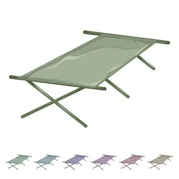 Bed cot camp cartoon vector graphic Stock Illustration