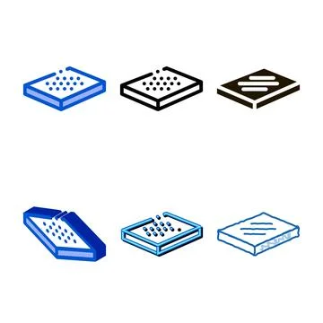 Bed diversity mattress bedbugs icon outline Stock Illustration
