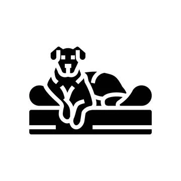 Bed dog glyph icon vector illustration Stock Illustration