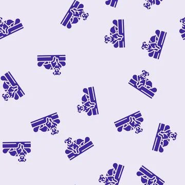 Bed dog glyph seamless pattern Illustrazione stock