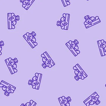 Bed dog line seamless pattern Stockillustratie