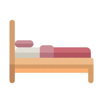 Bed flat clipart vector illustration Illustrazione stock